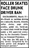 Ban on drunk pogo stick riding etc