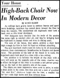 high back chairs versus low ceilings
