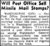 post office to use missiles to deliver mail
