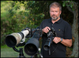 Canon 800 + Nikon 600 together with my old Nikon F and Novoflex 400 mm (Photo: Martin Breider)