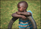 A tire - the most common toy for many children