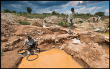 Kenyan Goldfield using Mercury (toxic and forbidden in many countries)