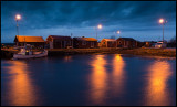 The small fishing harbor at Grsgrd at dusk