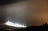 Kiruna skislope with inverted cold air reflecting the lighting