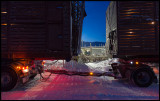 The big truck loading reindeer for winter transportation - Rensjn