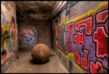 Graffiti inside one of the corridors - Ytong