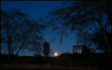 Moonrise behind the windmill at Ventlinge (Norrgården)