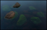 Underwater rocks in Grönhögen harbor