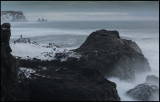 Reynisdrangar near Vik seen from Dyrholaey