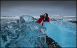 Korean girl on Jkulsarlon ice beach - Iceland