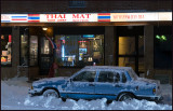 Kalix in a nutshell - Old Volvo 740 outside Thai restaurant