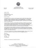 State of Florida letter concerning Cultural Affairs Solo Art Show at State Capitol Bldg