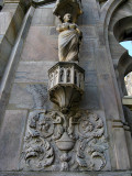 Statue adorning a buttress ..  3684