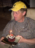 Bruce Finley and Birthday cake