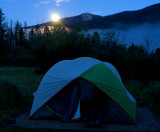 Camping with a full moon