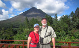 Joel & Patti on the deck at Arenal Observatory Lodge