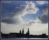 Germany - Dresden - City skyline in silhouette with the River Elbe