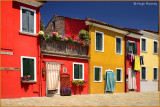  Venice - Burano Island - Colourful house facades. 