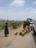 Buying tomatoes and watermelon on the way back from Langano