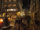 Happy busy people at Christmas time.