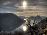 View of Monte Br with Lake Lugano 