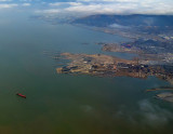 Aerial View of San Francisco Bay, Hunters Point, and Candlestick Park