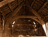 Cruck-framed barn interior