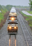 Westbound 289 tops over Waddy hill in the pouring rain 