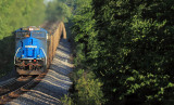 Eastbound 792 is draped over the hill at Bohon as the train starts to slow for the run through the streets of Harrodsburg