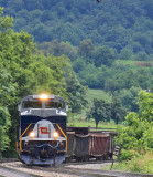 NS 142 comes around the corner at Palm, looking for a good light to start up Moreland hill