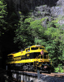 Virginian 1069 on the Stock Creek bridge at Natural Tunnel