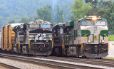 Southbound 197 departs the small yard at Burnside Ky with Southern 8099 on the point