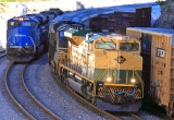 Conrail 8098 is on the bottom of Southbound 792 as Reading 1067 heads North with 55A just South of Burnside Ky