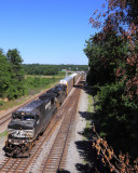 Racks on the head and slop freight on the bottom, NS 197 at CP Revilo