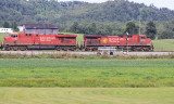 A crusty looking Beaver boat leads NS 116 by the signals at Bowen