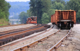 Looking South from the 1247 crossing at Ferguson. Track has been laid between here and the big crossing at Elihu 