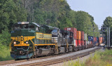 NS 1068, the Erie Heritage unit, brings Westbound 22A up Waddy hill