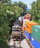 Eastbound 223 eases through the siding at Waddy with 22A holding the main