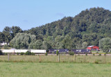 Northbound Triple Crown 264 rolls up the valley at Moreland with Jenkins Knob in the background