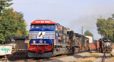 My hometown was a busy place as NS 6920 brings 376 down the main, passing the T-19 local and a work train