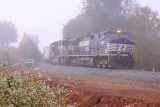 Triplecrown 264 eases through the cut near Pittman creek as the contractors prepare for another blast