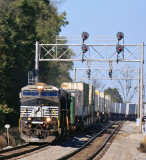 A short 229 flies down Norwood Hill and under the searchlight signals 