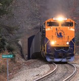 Lady Liberty brings Westbound 69V out of Ridgecrest tunnel after winding through the famous Southern loops from Old Fort