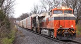 The bright colors of Interstate 8105 really pop on a gloomy, wet Sunday afternoon as 23G crosses Jackson Pike at Convoy, KY 