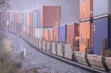 Norfolk bound stacks in the cold Kentucky rain