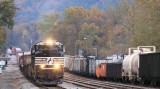 NS 2755 leads a Southbound manifest train across the ATN diamond at Attalla, Alabama