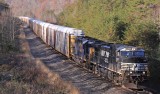 NS 29W drops down the long hill near Parkers Lake on a cool Friday morning