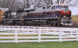 Central of Georgia 8101 leads train 23G at Vanarsdale, KY on a cloudy afternoon