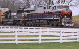 Central of Georgia 8101 leads train 23G at Vanarsdale, KY on a cloudy afternoon 