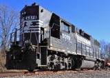 Former Southern GP38-2 # 5079 spends the weekend tied down with a work train at Kings Mountain